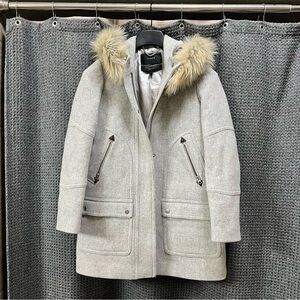 J. CREW Chateau Parka Italian Stadium Cloth Wool By Nello Gori Size 00